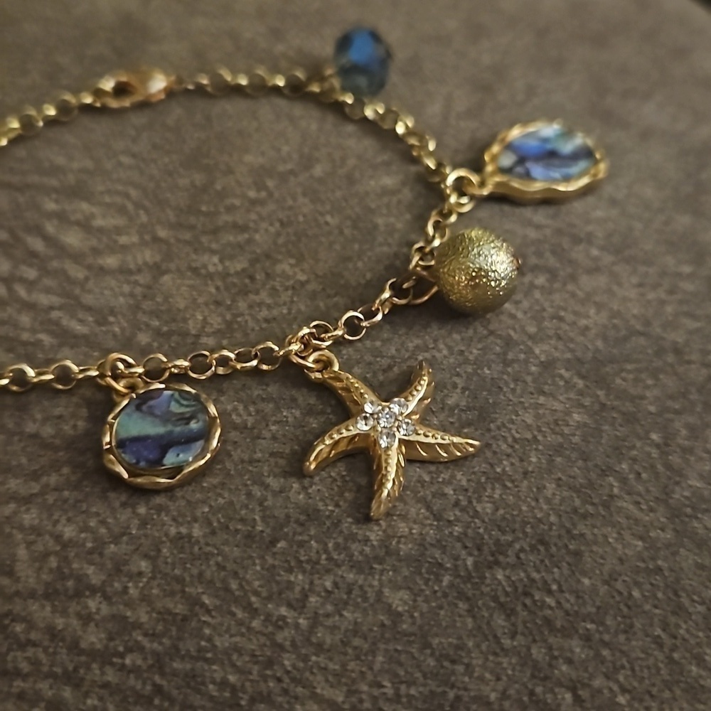 VTG 1970s Mermaidcore Beach Theme Seahorse Charm Festival Anklet - Picture 4 of 6